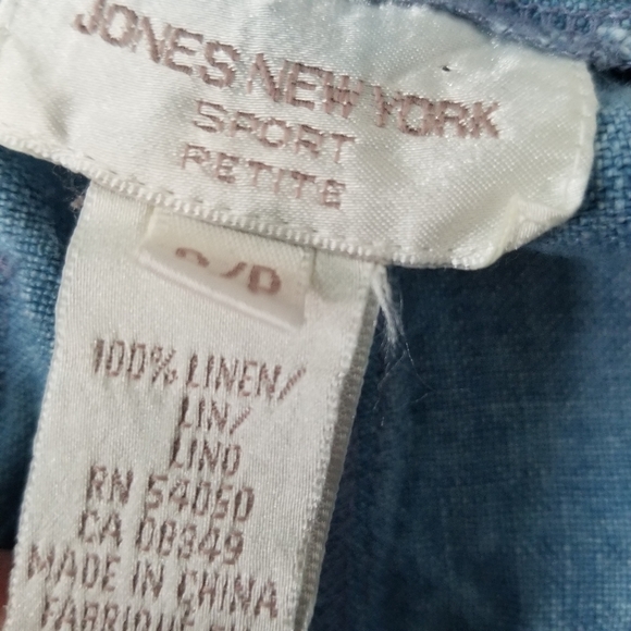 90s Blue Linen Drawstring Pants Petite Small - Picture 8 of 8